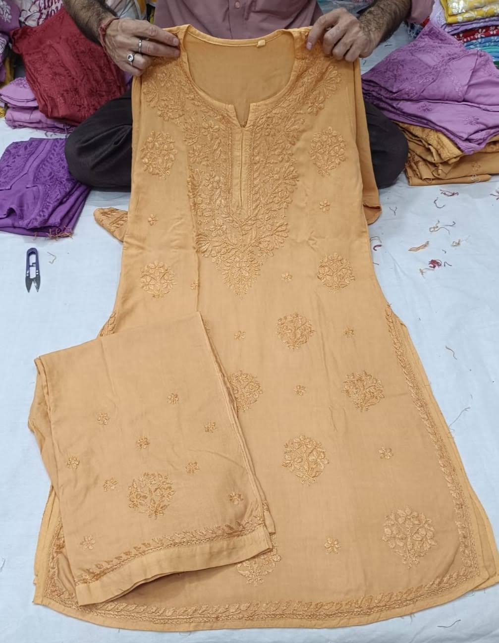 REYON FABRIC DAIABLE BUTA KURTI PLAZOO SET product image
