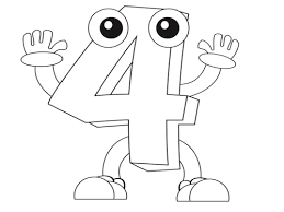 Nummer 4 Kleurplaat Kleurplaten Verjaardagskalender Knutselen Geboorte