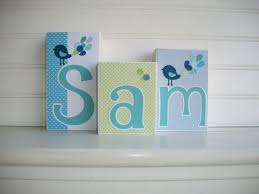 Baby Name Letters Name Blocks M2m Bananfish By Ressielillian Etsy Com Baby Name Letters Baby Names Name Blocks