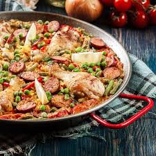 Paella Au Poulet Chorizo Et Fruits De Mer Facile Recette Paella Au Poulet Paella Recette Paella