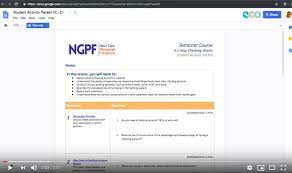 Ngpf answer key semester course provides a comprehensive and comprehensive pathway for students to see progress after the end of each module. Why Can T My Students Edit The Docs Inside A Student Activity Packet Blog