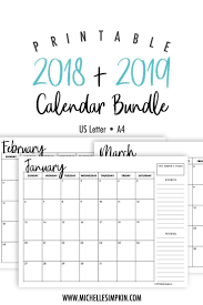 2019 2020 Printable Monthly Calendars Bundle Landscape Us Letter A4 Free Printable Calendar Monthly Monthly Calendar Template Blank Monthly Calendar