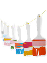Find out how to create beautiful illustrations using modern watercolor techniques. Paper Paintbrush Garland Handmade Charlotte