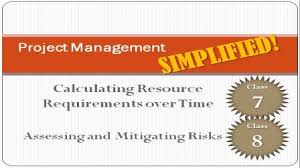 Project Management Simplified Calculating Resources Assess Mitigate Risks Class 7 8 Of 8 Online Business Courses Welcome To Class Project Management
