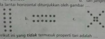 Dalam sebuah tarian (terutama tari kelompok), pola lantai perlu diperhatikan. Gambarkan Pola Lantai Horizontal Cara Golden