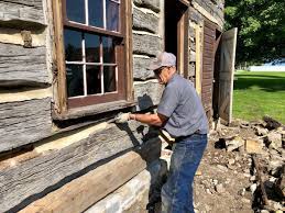 Chinking can be used in place of caulk and is mostly used in the joints between logs. Historical Log Home Being Restored In Osage With Photos News Globegazette Com