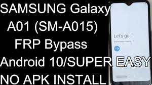 Jan 28, 2021 · moreover, easy samsung frp tool brings another exciting feature is to bypass frp lock via browser and frp bypass apk. Samsung Galaxy A01 A01q Sm A015v Remove Frp Apk 2019 Updated November 2021
