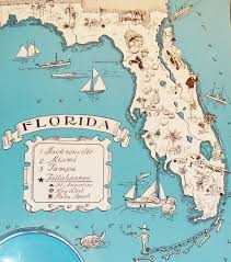 Pin By Anna Lester On Blue Map Of Florida Florida State Map Vintage Florida
