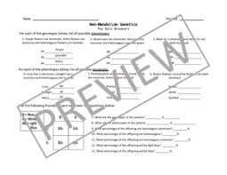 Mendel and basic genetics packet ws answers : Non Mendelian Genetics Punnett Square Worksheet By Windham Science