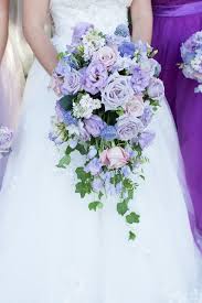 Stunning Purple Rose Cascading Bouquet For The Bride Villasiena Villasienawedding Purple Wedding Bouquets Cascading Wedding Bouquets Purple Bride Bouquet