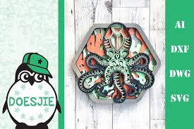 Download Octopus Layered Multi Layer Mandala Sea Nautical 3d Svg Dxf 1098703 Cut Files Design Bundles