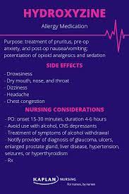 Hydroxyzine Nursing School Survival Nursing School Tips Nursing School Notes