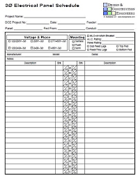 Big print easy to read color coded for breaker panel boxes. 20 Printable Panel Schedule Template Samples Pdf Doc Template Republic