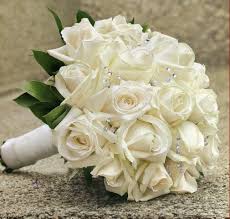 Hints of green are common in white wedding blossoms as well. Wedding Bouquet Flower Bouquet Wedding White Rose Bridal Bouquet White Bridal Bouquet