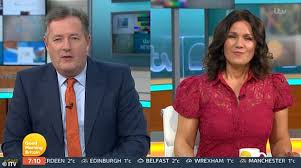 Susanna reid reacts to piers morgan 39 s gmb departure good morning britain. Susanna Reid Surprises Co Host Piers Morgan By Opening Her Top On Gmb Daily Mail Online