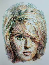 45-55 min warm up from the other day Color pen in moleskine sketchbook  Sharon Tate