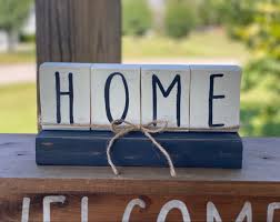 Home Wooden Block Decor In 2020 Decor Wooden Blocks Wooden