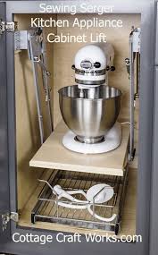3 different settings depending on the weight and simply add your own shelf to match either your countertop or kitchen decor. Sewing Serger Kitchen Appliance Lift