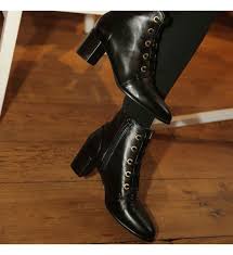 Bottines lacets a talon haut. Bottines Lacets Talon Carre