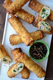 Kale And Chicken Egg Rolls With Ginger Soy Dip Just A Taste Recipes Egg Roll Recipes Takeout Food