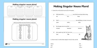 Making Singular Nouns Plural Activity Sheet Differentiated Singular Worksheet Singular Nouns Spelling Words Plurals Worksheets