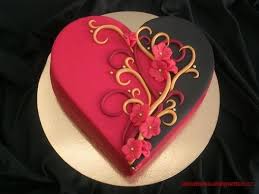 Birthday Cake Heart Shape Chocolate Red And Black Heart Heart Birthday Cake Heart Shaped Birthday Cake Valentine Cake