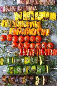 Regenbogen Gemuse Kabobs Grillen Grillenrezepte Rezepte Gemusespiesse Gefulltes Gemuse Bbq Essen