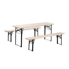 3pcs Wooden Beer Table Bench Set Patio Folding Picnic Table Chair Folding Picnic Table Picnic Table Metal Picnic Tables