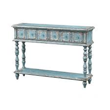 Shop our collection of hallway tables for bold, industrial styles. Delaney Aged Vintage 2 Drawer Console Table Blue Treasure Trove Accents Target