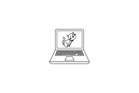 Kids and girls can also enjoy the pictures of mandala, florals, animals and patterns. Cute Icon Laptop Cat Coloring Page Graphic By Stembastudio Creative Fabrica