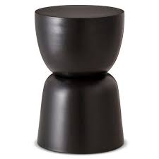 Threshold Black Metal Drum Table Metal Drum Drum Table Metal Outdoor Side Table