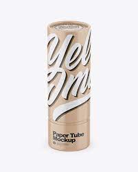 Download Kraft Paper Tube Mockup Front View High Angle Shot In Tube Mockups On Yellow Images Object Mockups