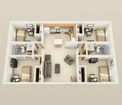4 Bedroom Apartment House Plans 3d House Plans Bedroom House Plans Sims House Design