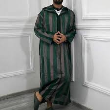 Moroccan Men Hooded Jilbab Jubba Thobe Djellaba Kaftan Islamic Dress | eBay