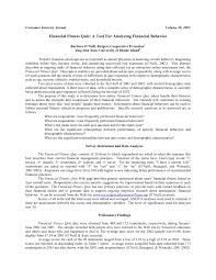 Among these were the spu. Pdf Financial Fitness Quiz A Tool For Analyzing Financial Behavior