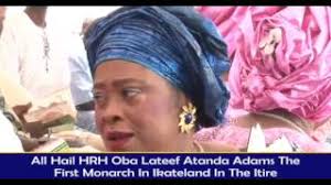 ALL HAIL HRH OBA LATEEF ATANDA ADAMS THE FIRST MONARCH IN IKATELAND IN THE  ITIRE
