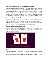 A correct guess eliminates the player from the game and ensures they will not have to drink the cup. King Cup Drinking Game Rules You Must Know Before You Play By Wesrch123 Issuu