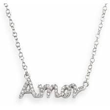 Sophie Miller Sterling Silver Cubic Zirconia Amor Necklace Silver Jewellery Online Sterling Silver Jewelry Sterling Silver
