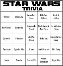 The original trilogy leaves a lot of unanswered questions. Star Wars Trivia Bingo Etsy