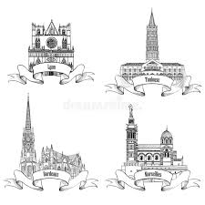 We've scanned 48,195,047,545 round trip itineraries and found the cheapest flights to toulouse. French Landmarks City Labels Bordeaux Toulouse Lyon Marseille Famous Buildings Of France Stock Illustration Illustration Of City Architecture 41565090