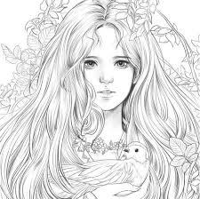 Download New Girls With Music By M O M O Girl Girls Coloring Book By Etsy Coloring Pages Fairy Coloring Pages Colouring Pages