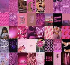 Neon Pink Colors Wall Collage Kit Wall Collage Decor Wall Collage Picture Collage Wall