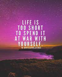 Life Is Too Short To Spend It At War With Yourself Unknown Quotes New Quotes Happy Quotes Life