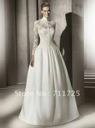 High Neck Lace Long Sleeve Winter Wedding Dress Idea Long Sleeve Wedding Dress Lace Wedding Dress Long Sleeve Modest Wedding Gowns