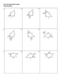 Special right triangles key facts videos quizzes website. This Worksheet Reviews The Properties Of 45 45 90 Special Right Triangles There Are Diagrams Where Students Solve For Missing Sides Some Problems Inv Matematik