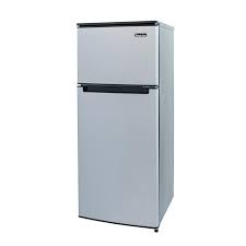 Magic Chef 4 5 Cu Ft Double Door Mini Fridge In Stainless Look Hmdr450se The Home Depot Small Refrigerator Mini Fridge Magic Chef