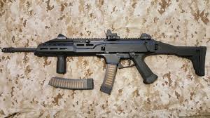It is a 9mm, light full automatic weapon. Cz Scorpion Evo 3 Carbine Album On Imgur