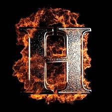 Popular boys name start with h ; Burning Letter Made In 3d Graphics
