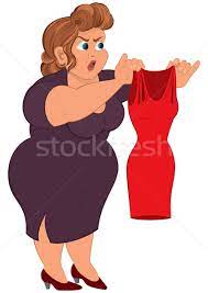 Isolated on a white background. Cartoon Fat Woman In Purple Dress Holding Small Red Dress Vector Illustration C Zebra Finch 4587610 Stockfresh