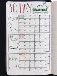 Bullet Journal 30 Day Fitness Challenge Tracker Stay Dedicated And Commited With This Bullet Journal Tracker Id Bullet Journal Bullet Journal Ideen Journal
